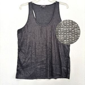 Vince Racerback Sequin Tank Top Large Cottage Coquette Dainty Indie Grunge